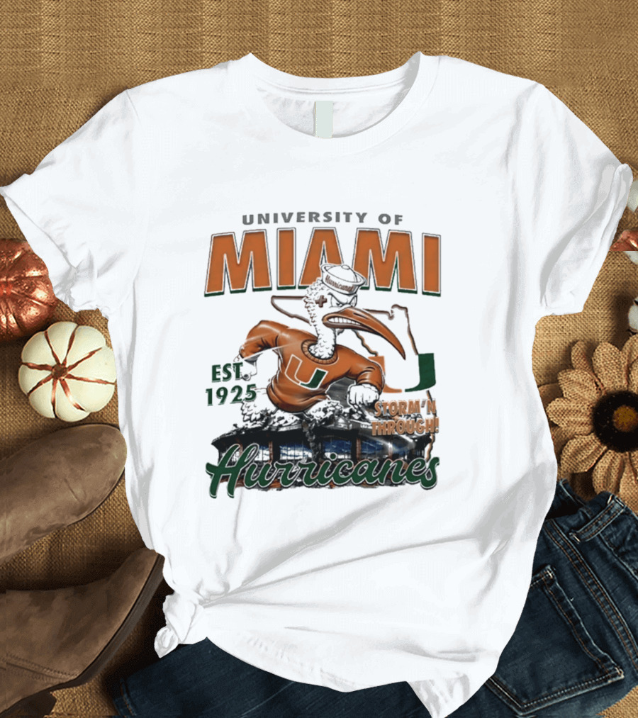 University Of Miami Hurricanes Est 1925 Storm'N Through T-Shirt