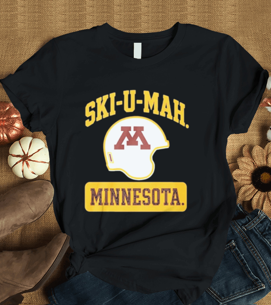 Mills Armbruster Ski U Mah Minnesota Football Helmet T-Shirt