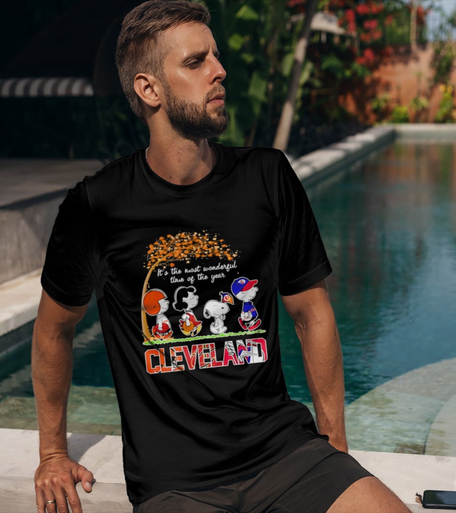 Peanuts Cleveland Sports Most Wonderful Time Of The Year T-Shirt