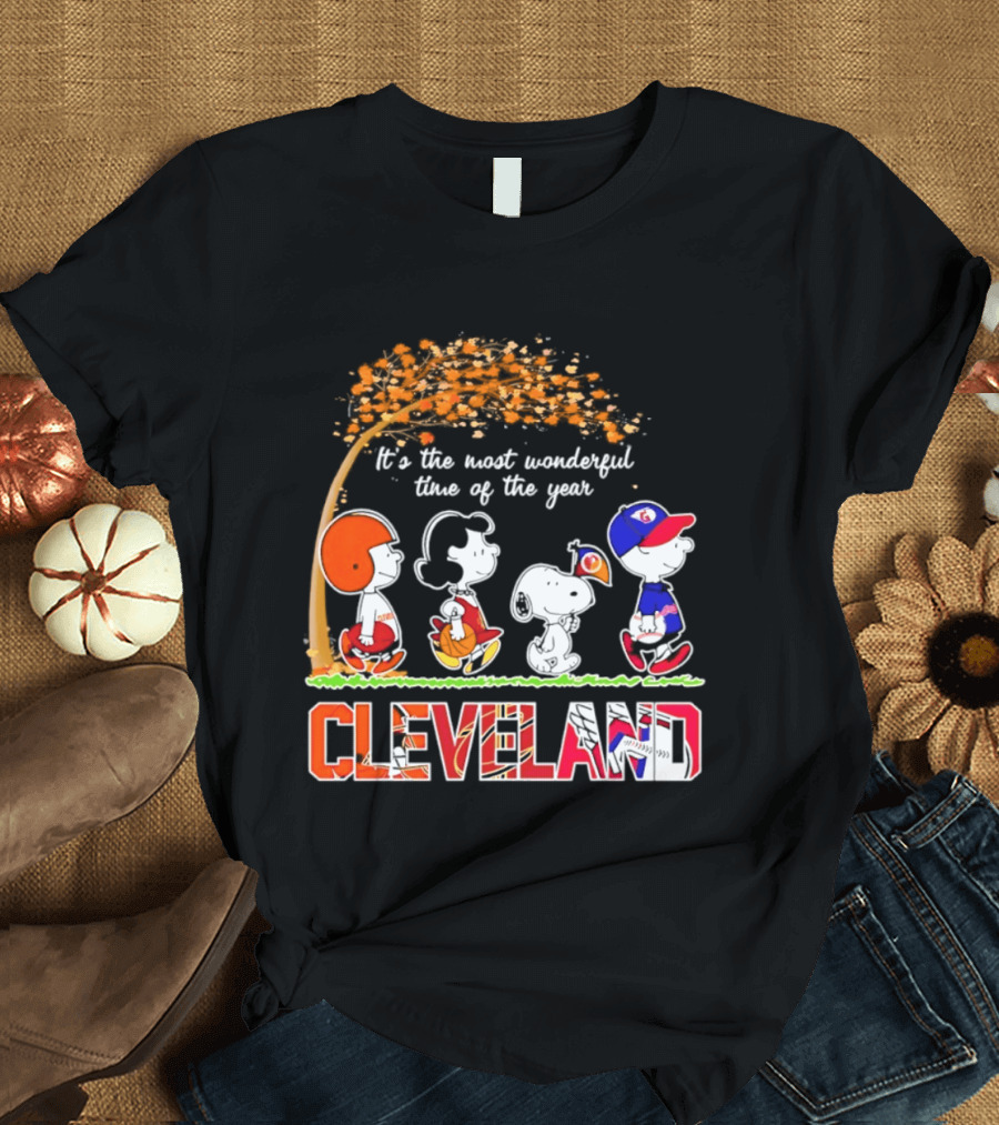 Peanuts Cleveland Sports Most Wonderful Time Of The Year T-Shirt