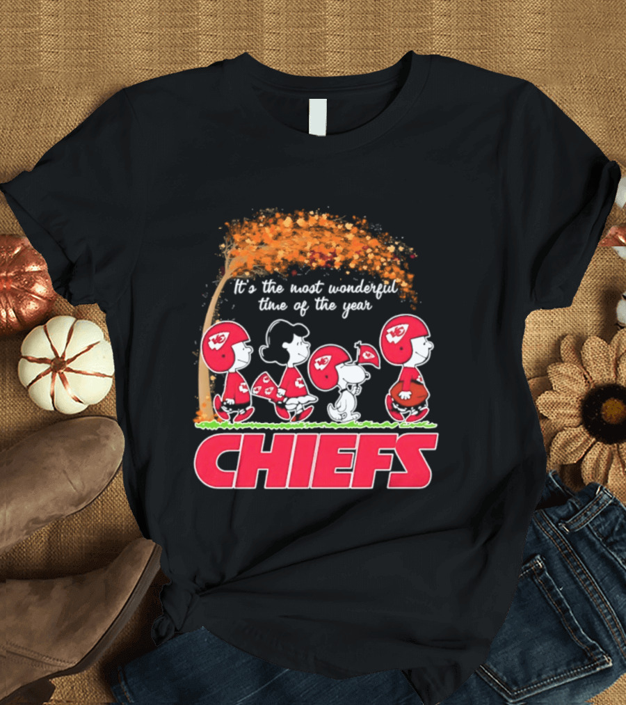 Peanuts Kansas City Chiefs Halloween 2026 Most Wonderful Time Of The Year T-Shirt