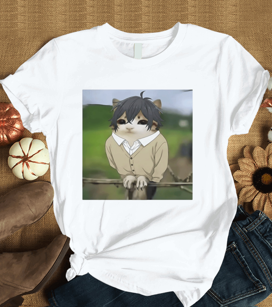 Horimeowls Miyamura Cat Owl Meme Anime Hybrid T-Shirt