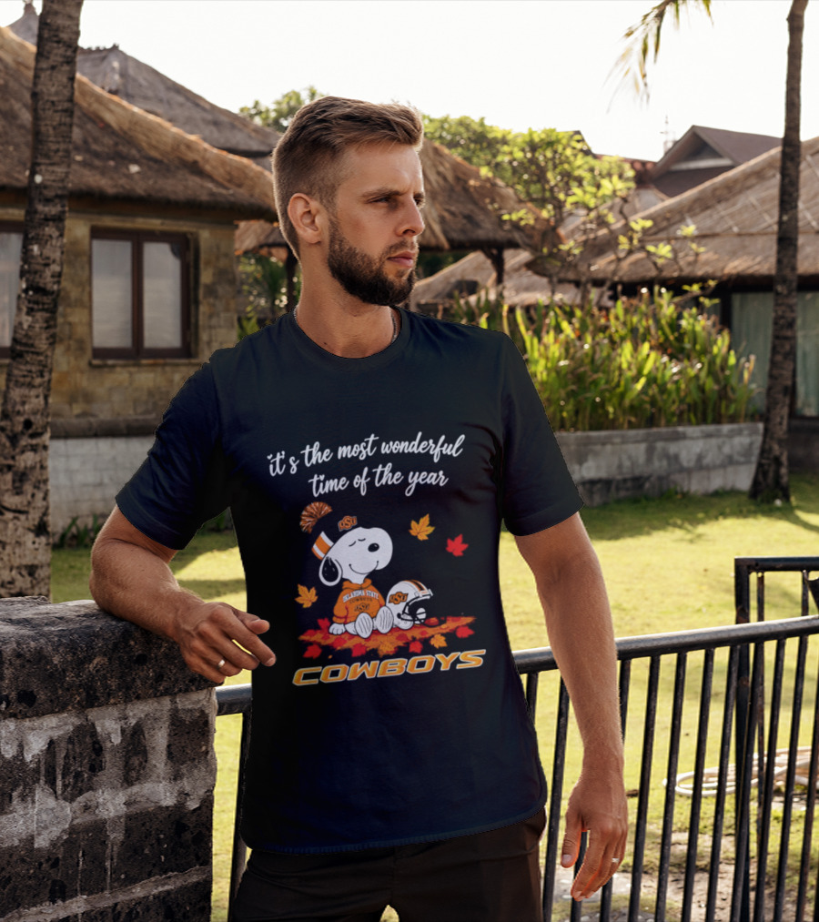 Snoopy Oklahoma State Cowboys It's The Most Wonderful Time Of The Year Halloween 2026 T-Shirt