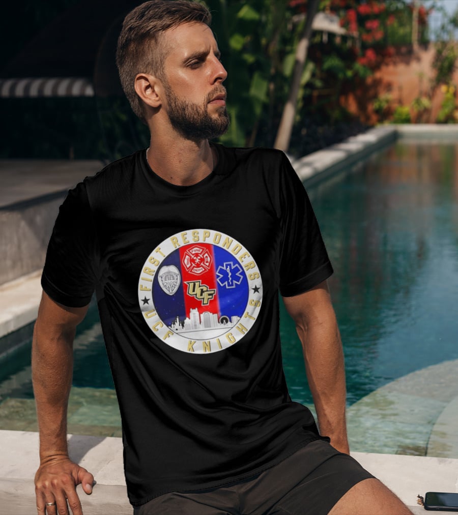 UCF Knights First Responders Orlando Skyline Police Fire EMS T-Shirt