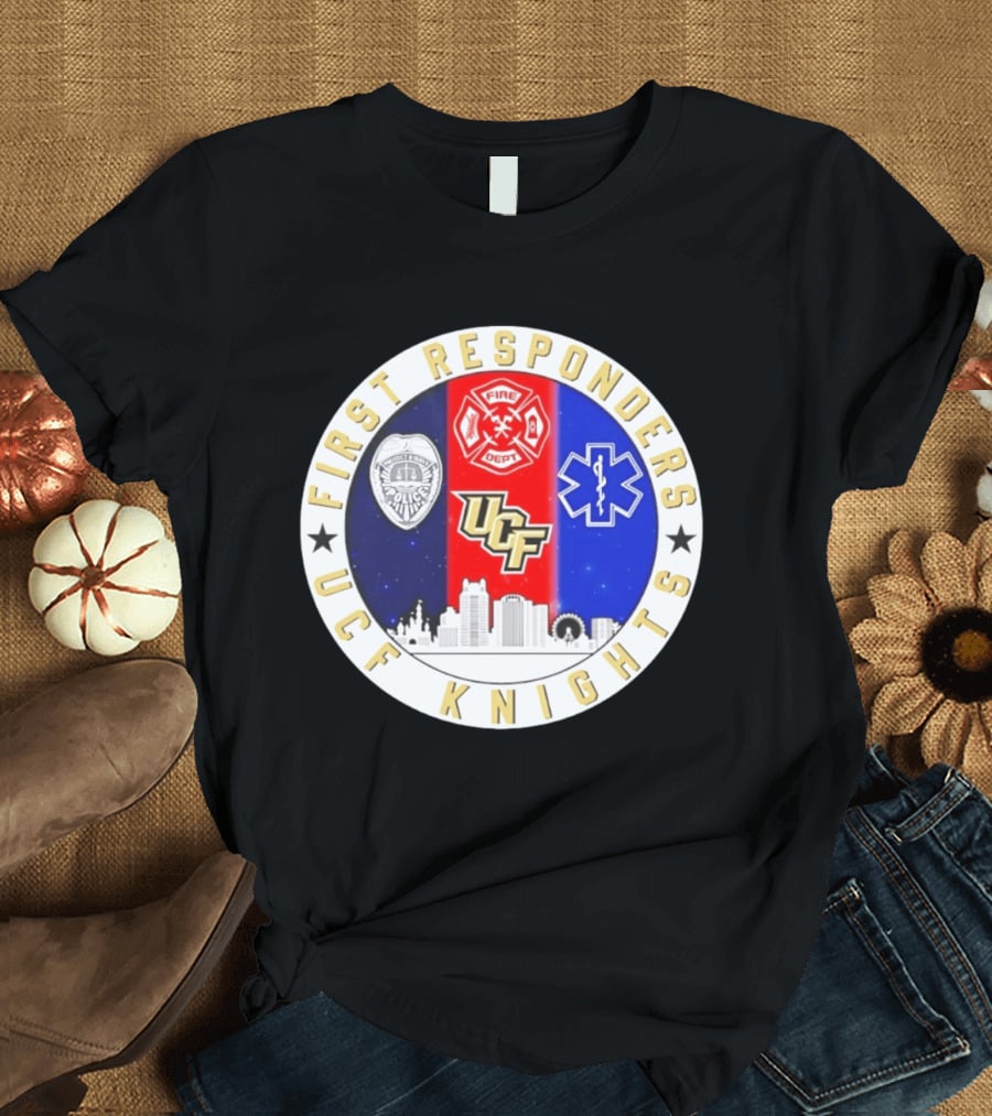 UCF Knights First Responders Orlando Skyline Police Fire EMS T-Shirt
