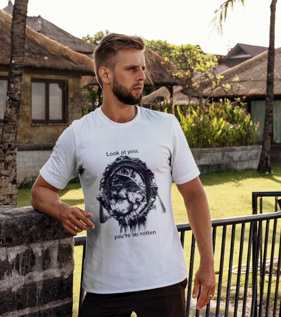 Look At You You're So Rotten Gothic Skull Mirror T-Shirt