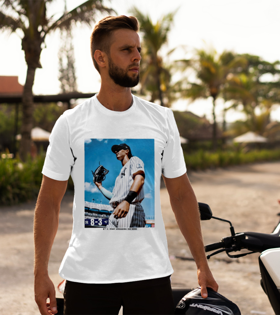 New York Yankees Player 8 3 Start Spreading The News T-Shirt