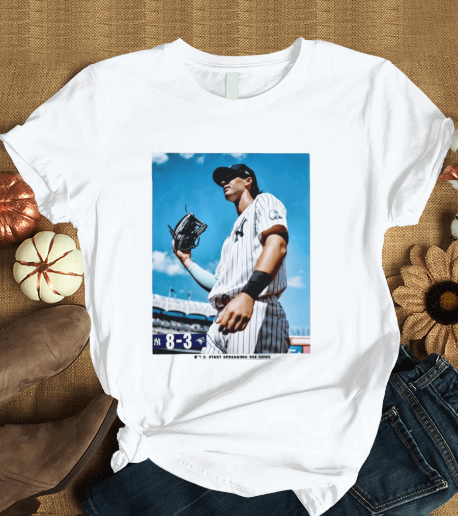 New York Yankees Player 8 3 Start Spreading The News T-Shirt