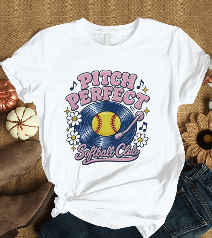 Pitch Perfect Softball Club Vinyl Record T-Shirt