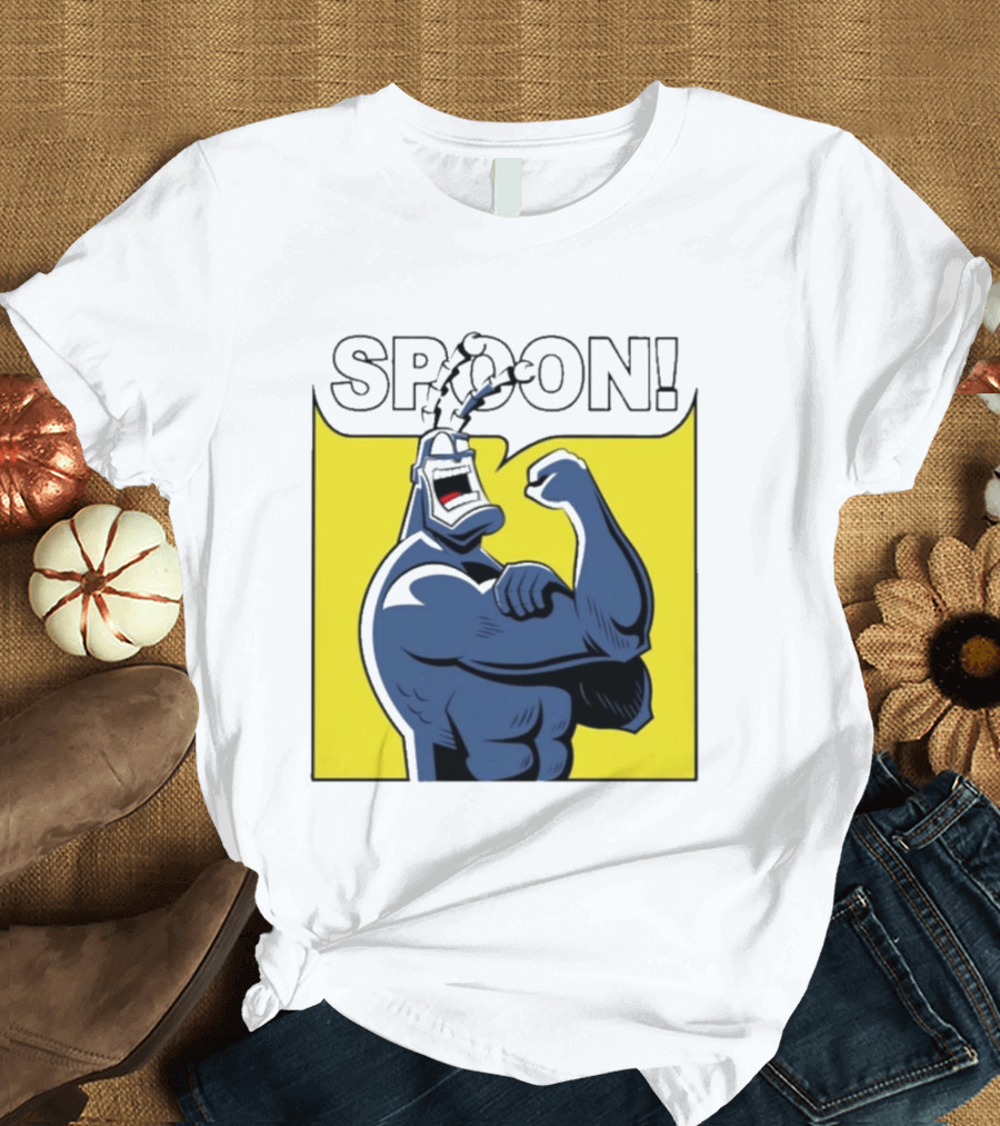 Spoon Mighty Hero Cartoon Catchphrase T-Shirt