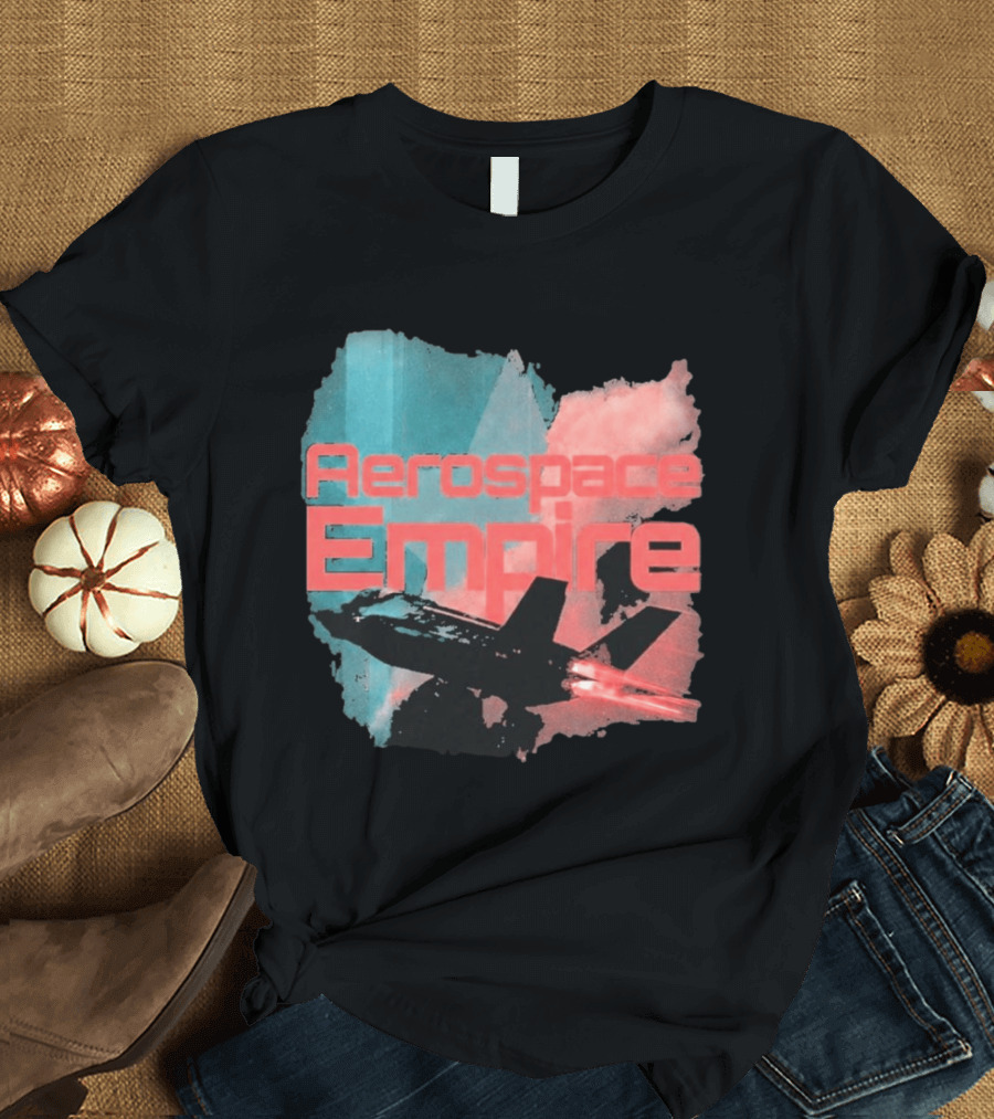 Aerospace Empire Futuristic Jet With Vapor Trails And Vibrant Color Palette T-Shirt