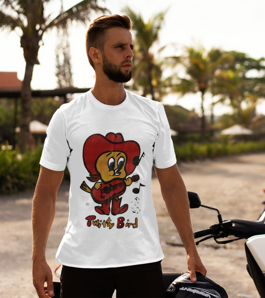 Twitty Bird Cowboy Musician Playing Guitar T-Shirt