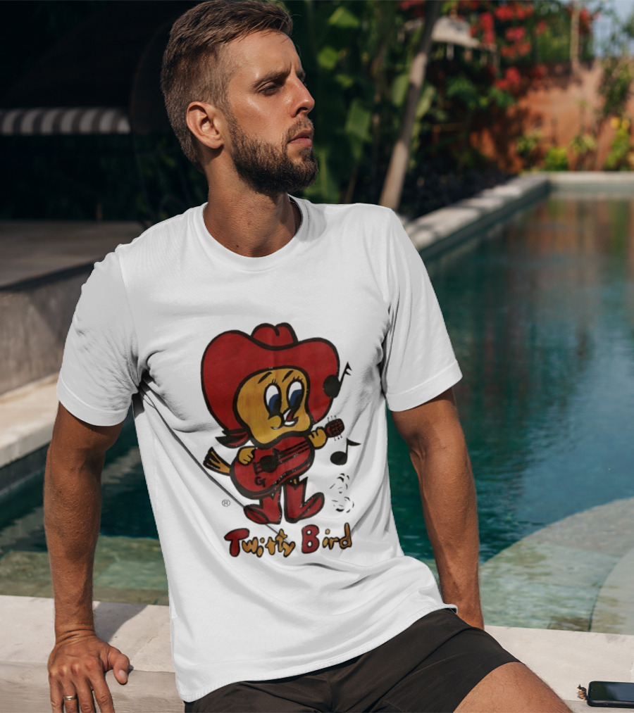 Twitty Bird Cowboy Musician Playing Guitar T-Shirt