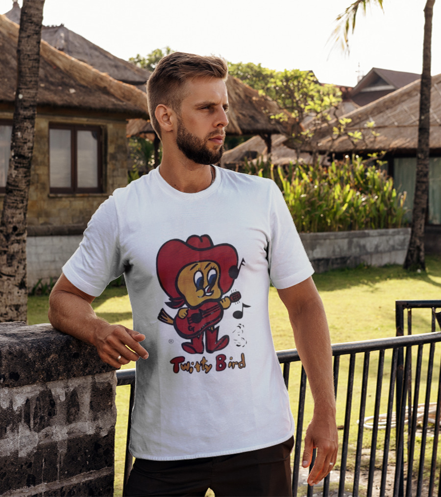 Twitty Bird Cowboy Musician Playing Guitar T-Shirt