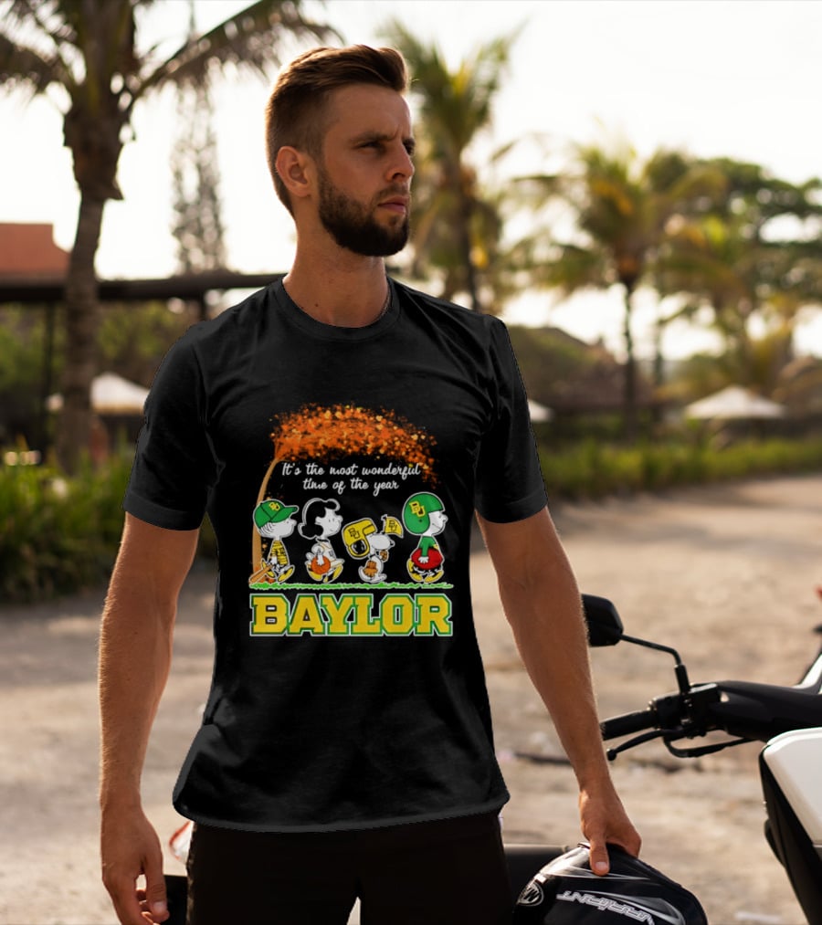 Baylor Bears Peanuts It's The Most Wonderful Time Of The Year Halloween 2026 Charlie Brown Snoopy Woodstock T-Shirt