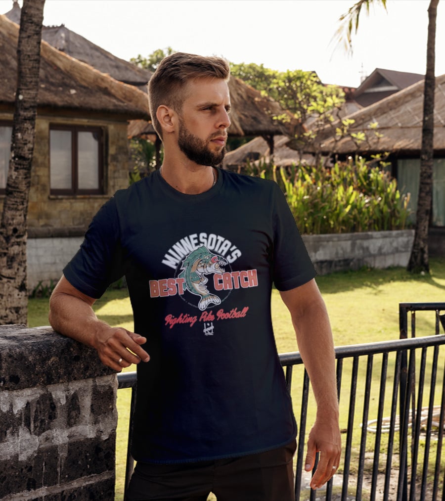 Minnesota's Best Catch Fighting Pike Football T-Shirt