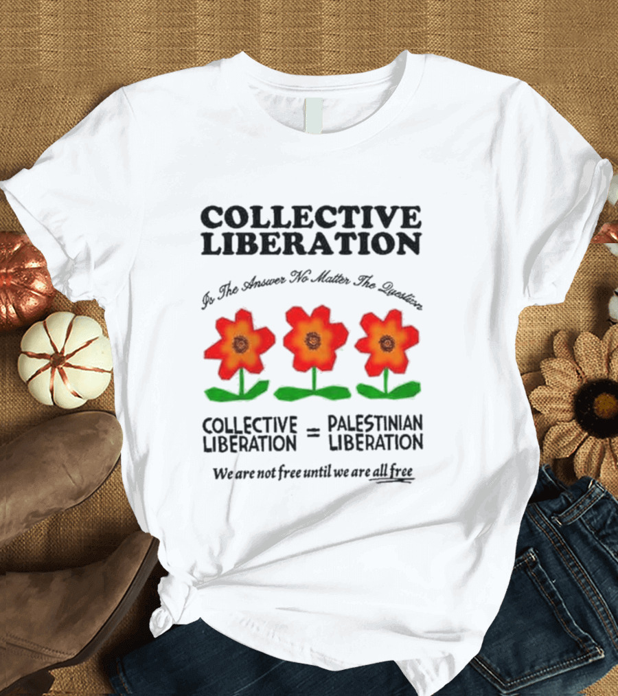 Zayn CHNGE X Anees Collective Liberation Palestinian Equality Floral Message T-Shirt