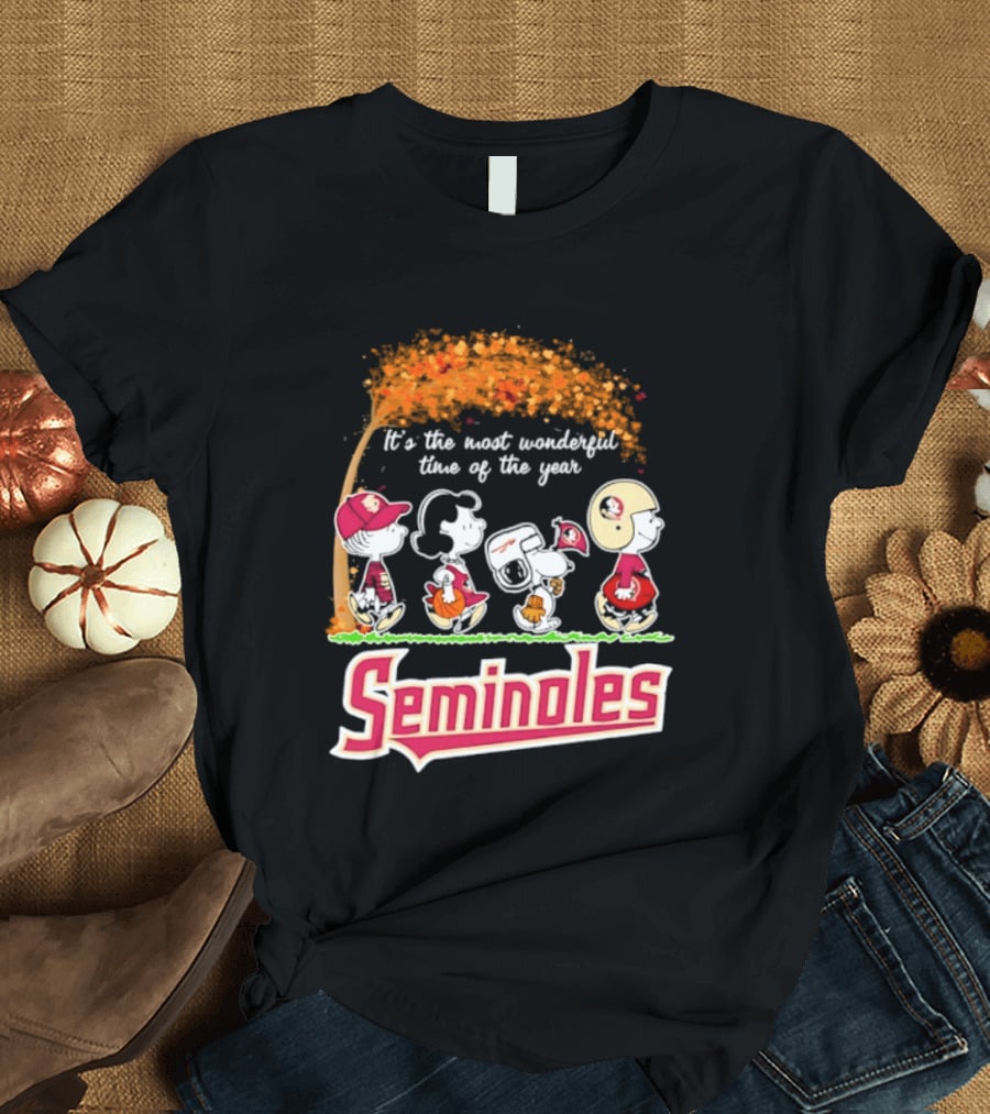Florida State Seminoles Peanuts Halloween 2026 It's The Most Wonderful Time Of The Year T-Shirt