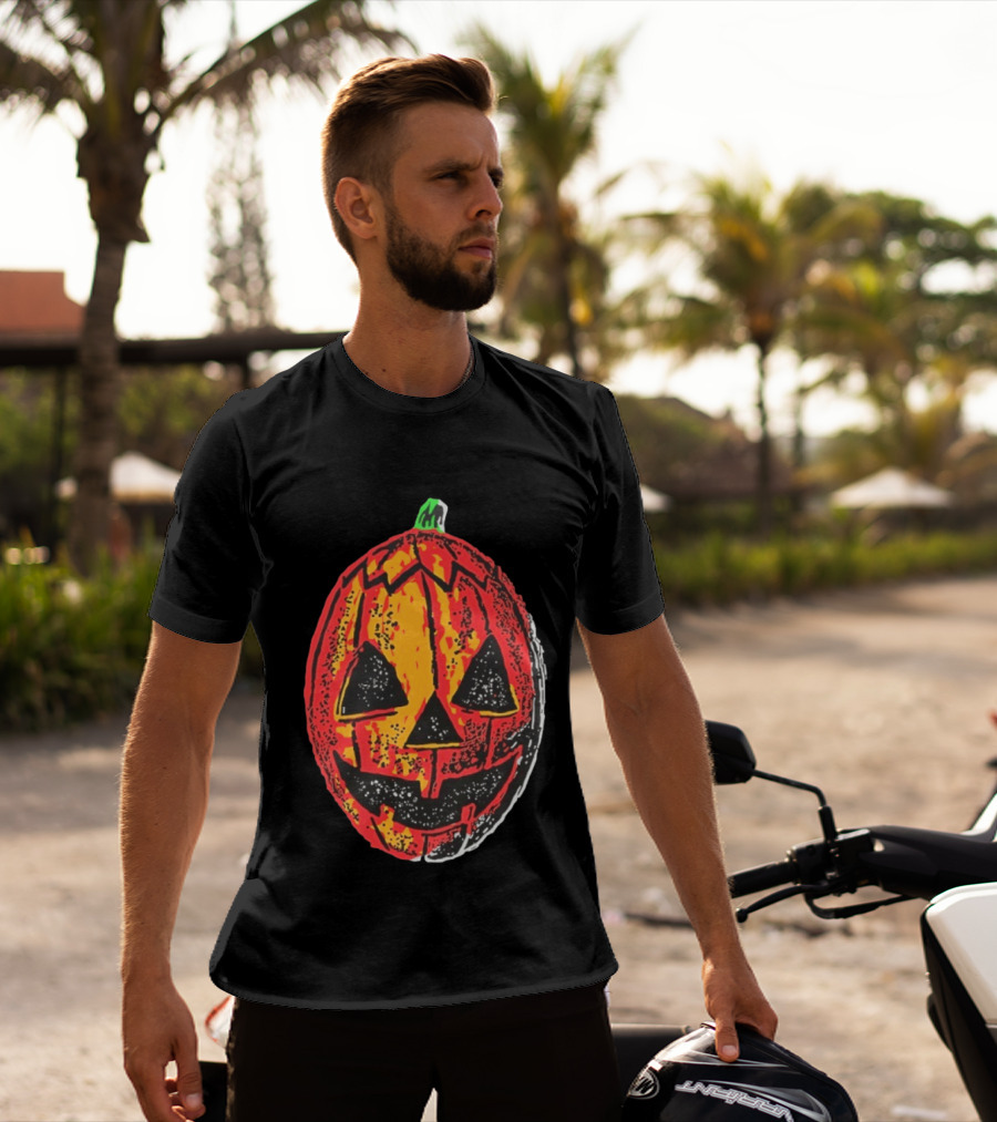 Halloween Trio Pumpkin Jack O' Lantern Black And Orange T-Shirt