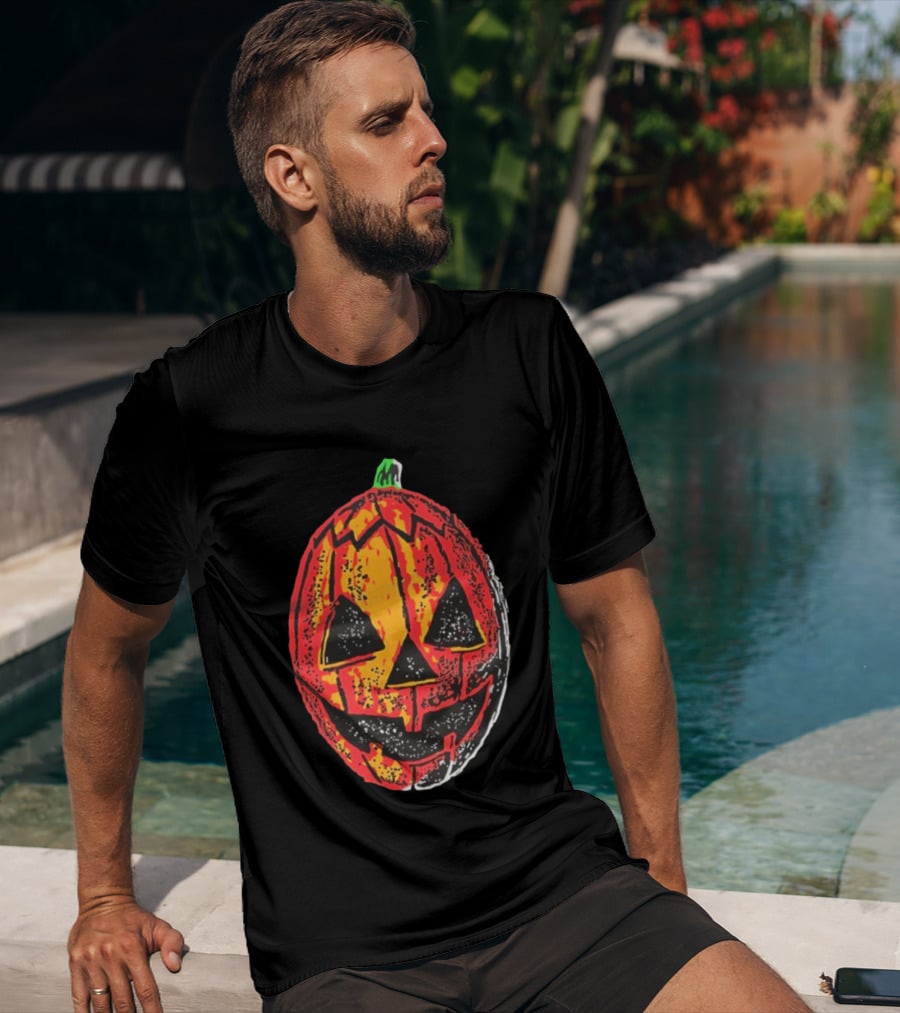 Halloween Trio Pumpkin Jack O' Lantern Black And Orange T-Shirt