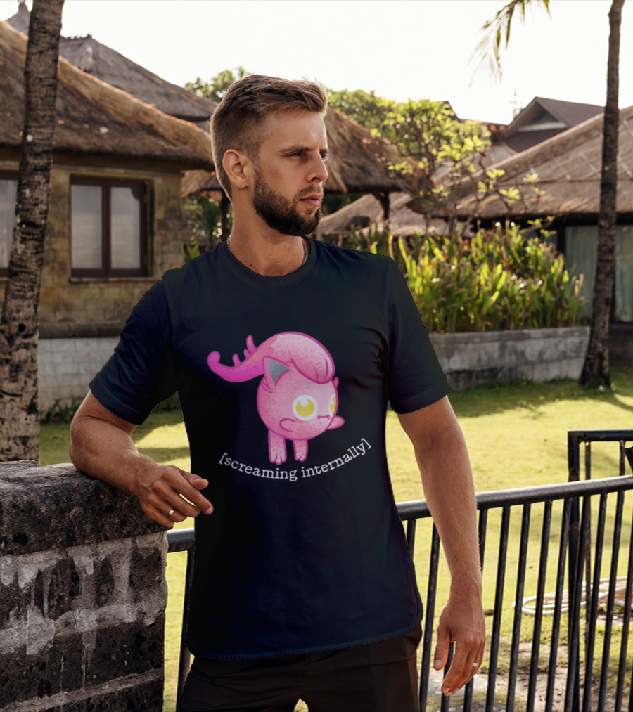 Jigglypuff Screaming Internally Pokemon Cute Expression T-Shirt