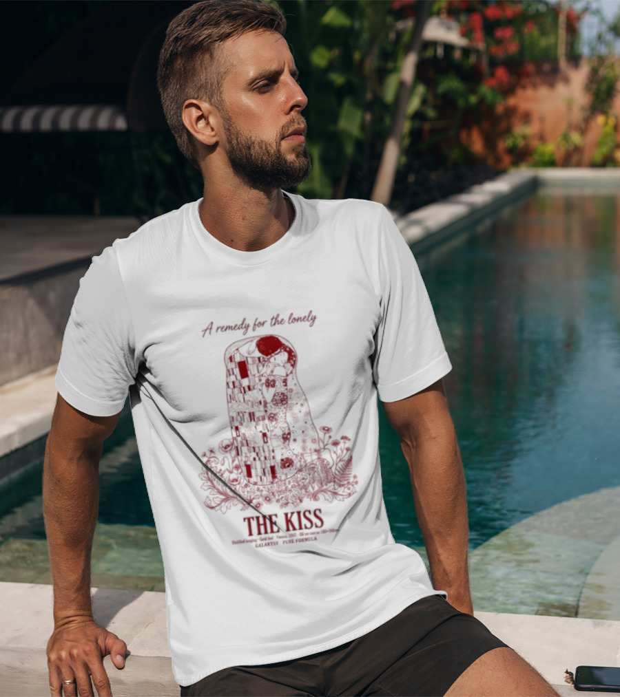 A Remedy For The Lonely The Kiss Embrace With Floral T-Shirt