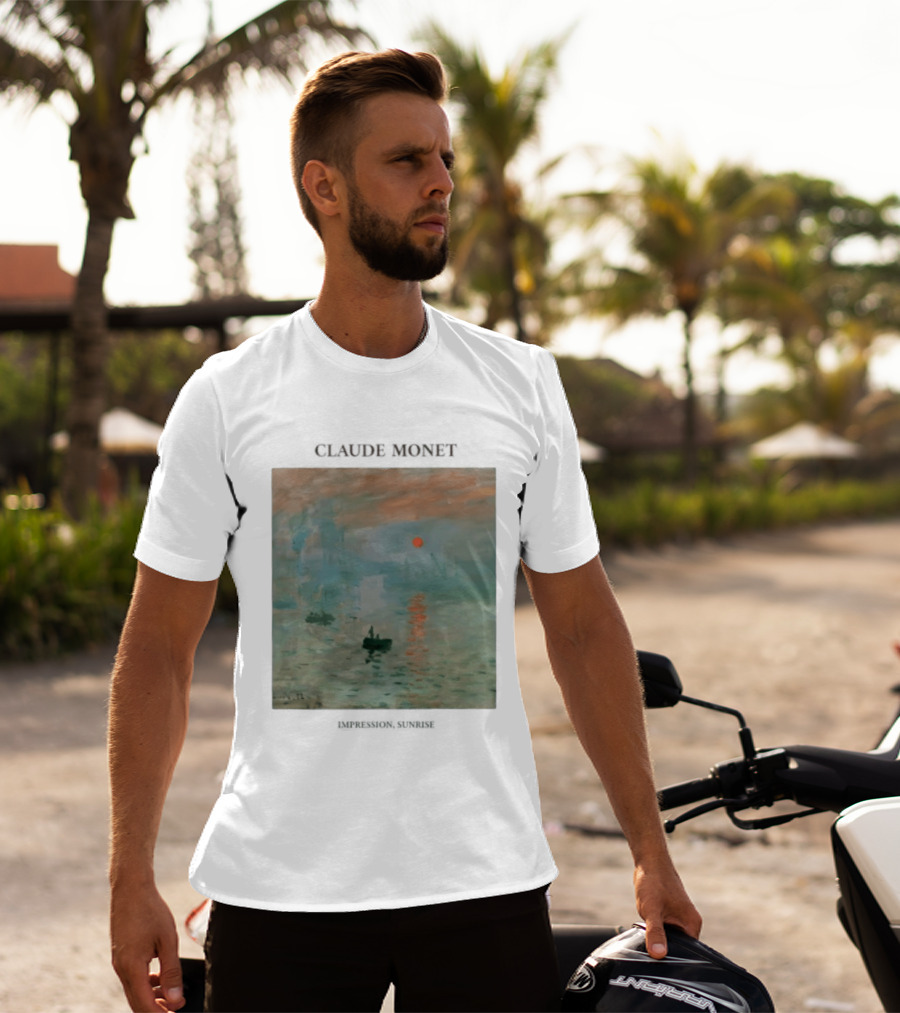 Claude Monet Impression Sunrise Oil Painting T-Shirt