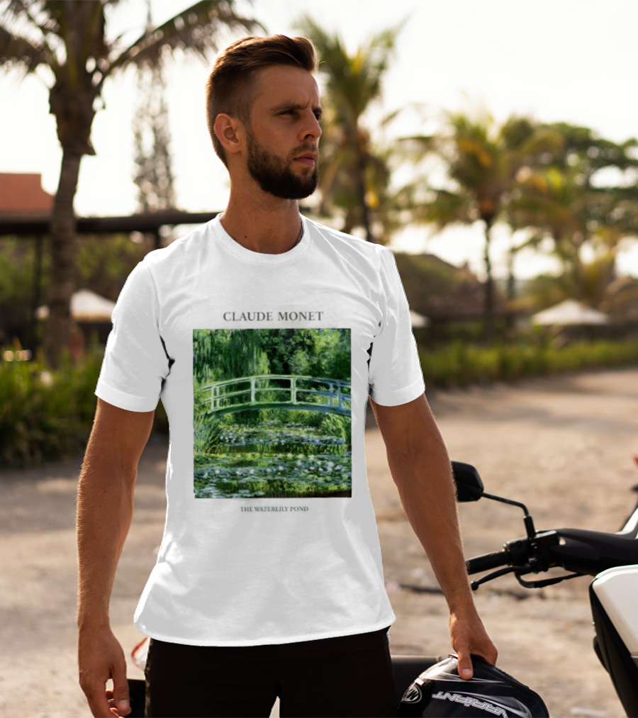 Claude Monet The Waterlily Pond Painting Scenic Landscape T-Shirt