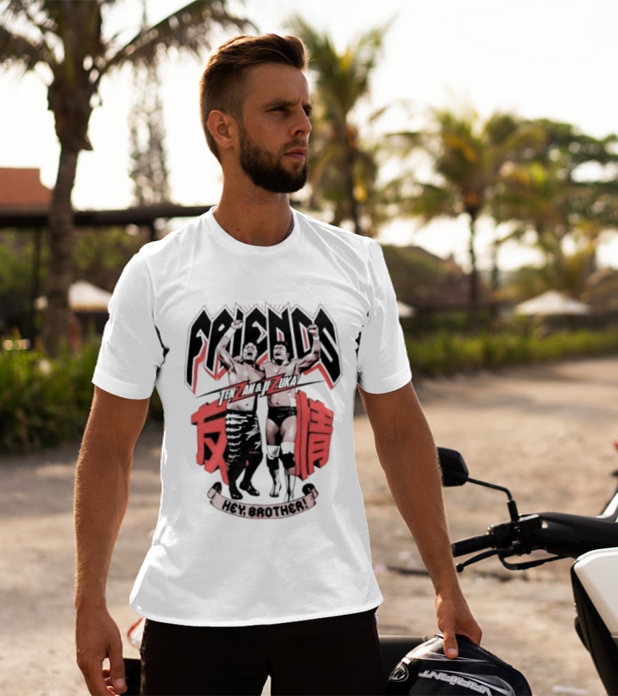 Hiroyoshi Tenzan Takashi Iizuka Friendship Tag Hey Brother Friends Kanji T-Shirt