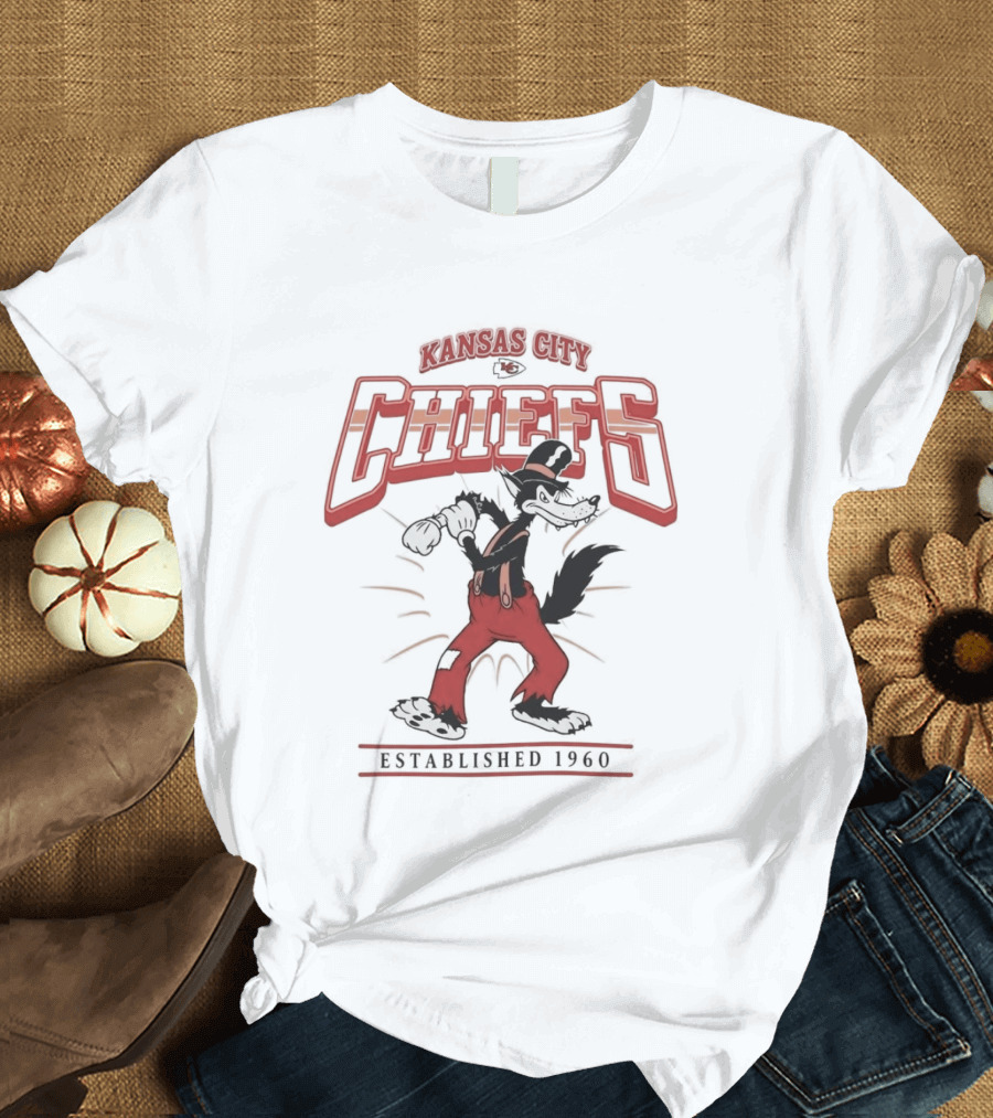 Kansas City Chiefs Big Bad Wolf Established 1960 T-Shirt