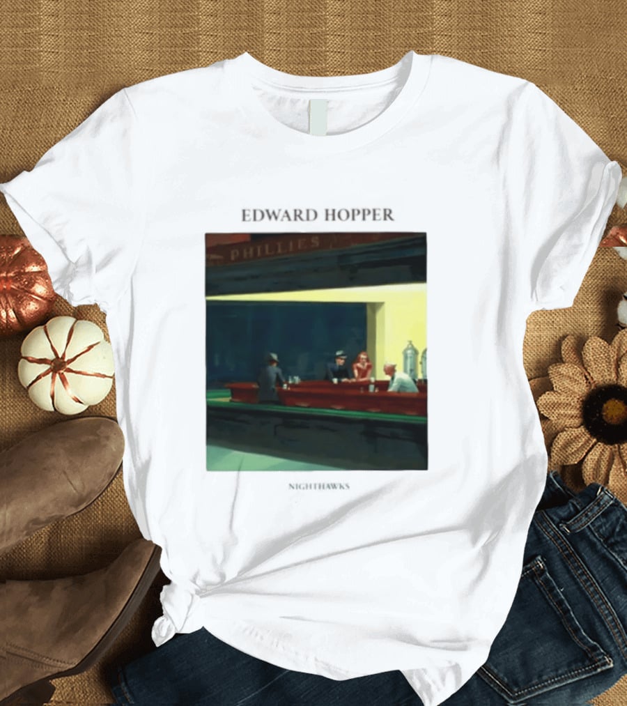 Edward Hopper Nighthawks Phillies Painting T-Shirt