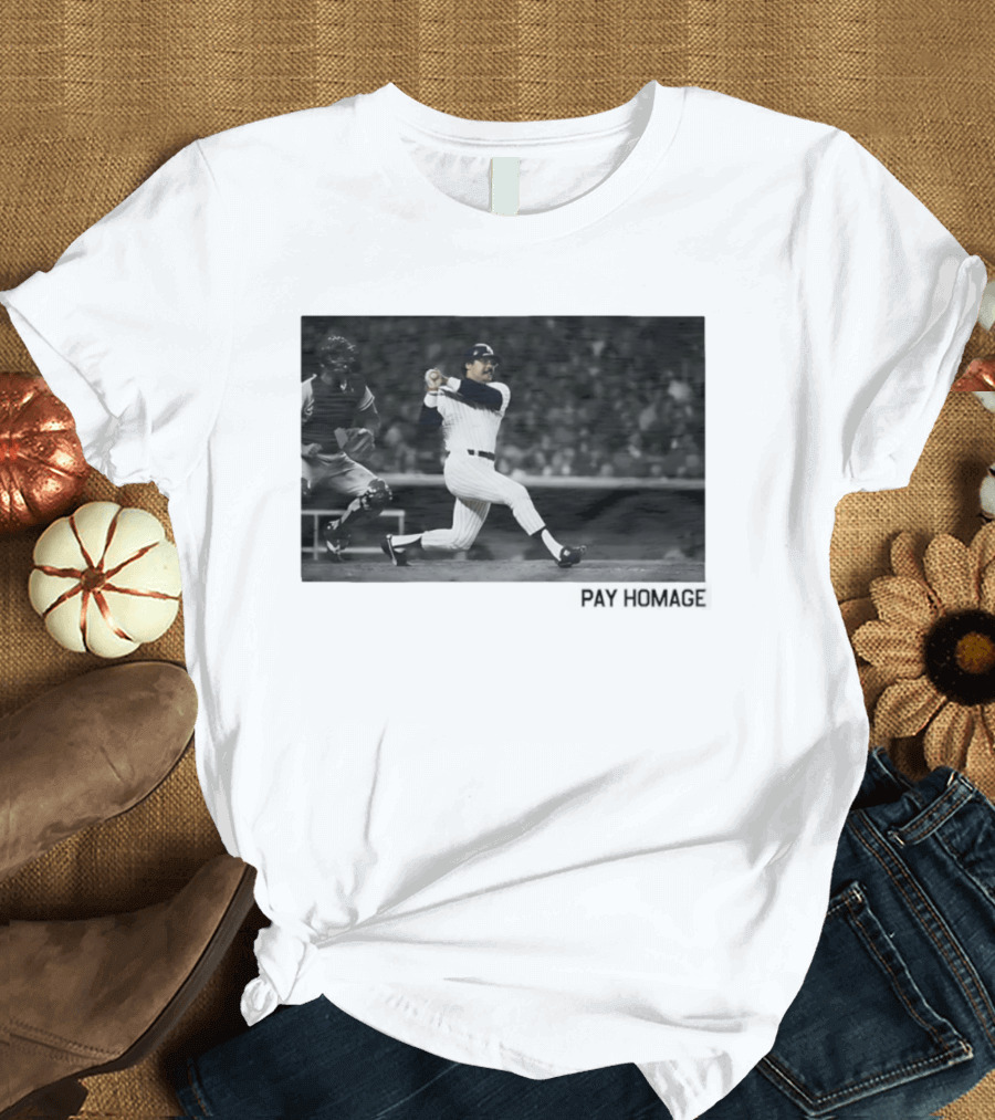 Reggie Jackson New York Yankees Baseball Pay Homage Iconic Swing Moment T-Shirt