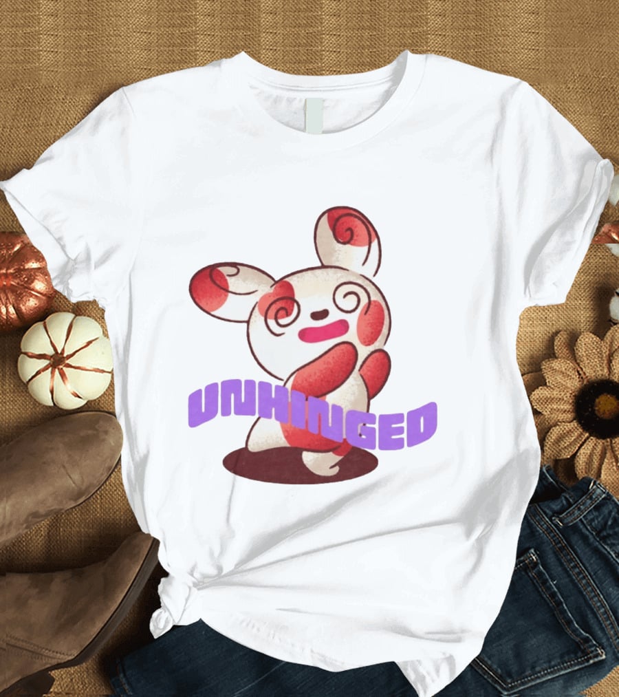 Spinda Unhinged Bunny Rabbit Cartoon Spiral Eyes T-Shirt