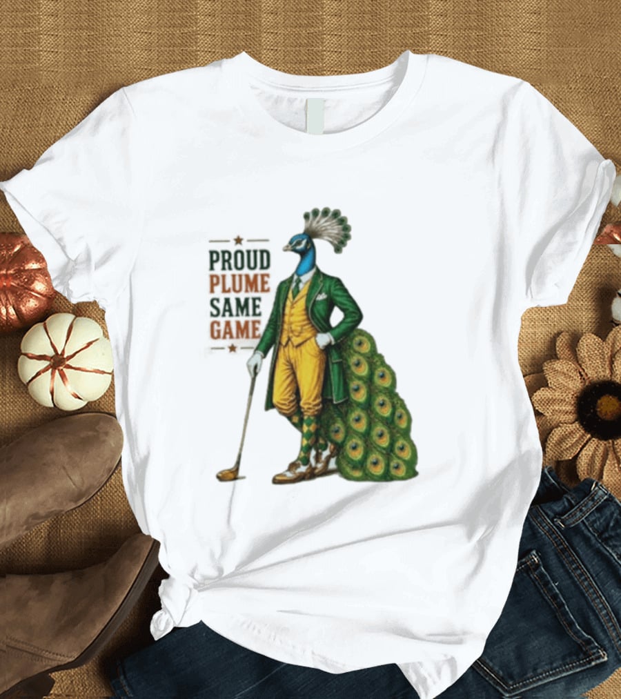 Proud Plume Same Game Peacock Golf Club Cartoon T-Shirt