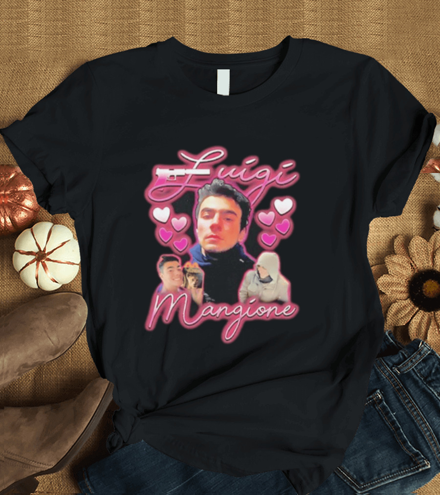 Luigi Mangione Hearts And Gun T-Shirt