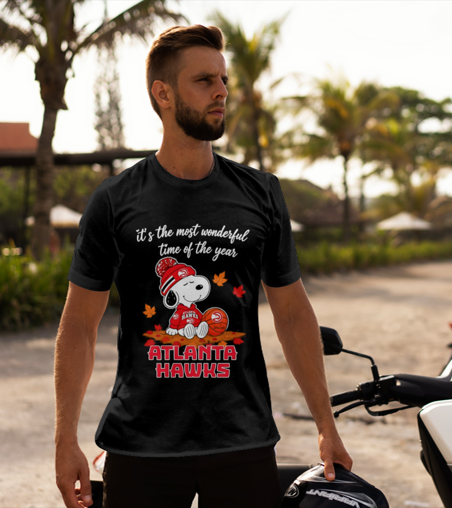 Atlanta Hawks Snoopy Halloween 2026 It's The Most Wonderful Time Of The Year T-Shirt