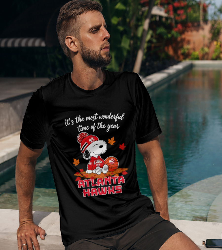 Atlanta Hawks Snoopy Halloween 2026 It's The Most Wonderful Time Of The Year T-Shirt