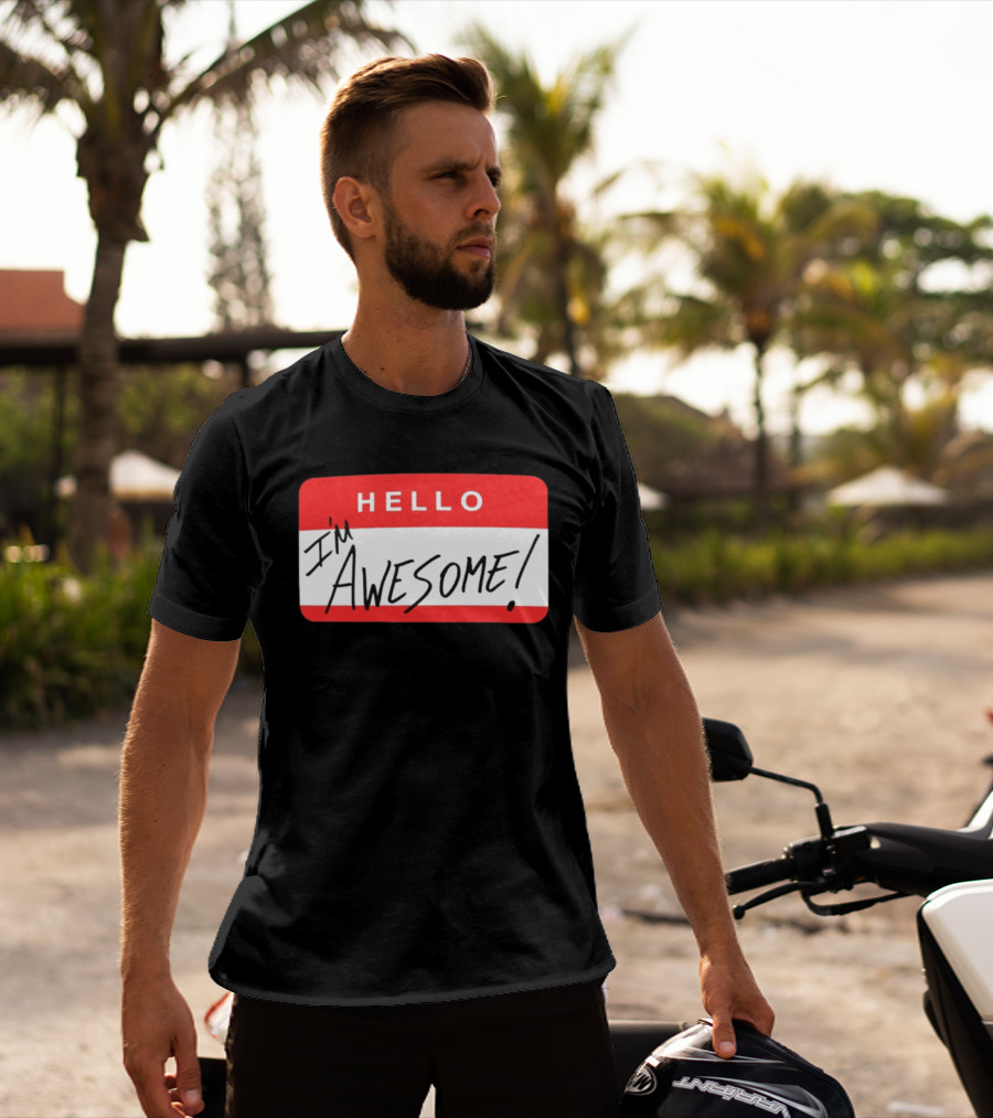 The Miz WWE Hello I'm Awesome Badge Стicker T-Shirt