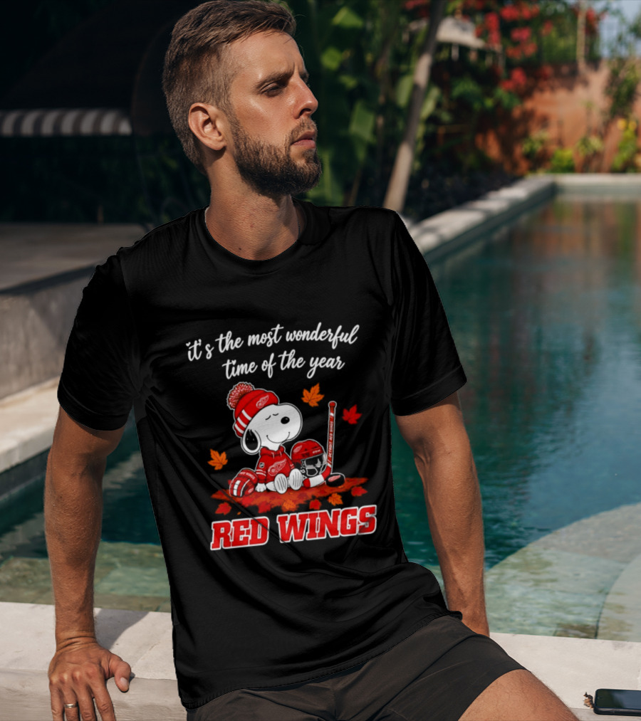 It's The Most Wonderful Time Of The Year Detroit Red Wings Snoopy Halloween 2026 T-Shirt