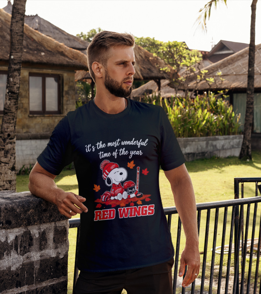 It's The Most Wonderful Time Of The Year Detroit Red Wings Snoopy Halloween 2026 T-Shirt
