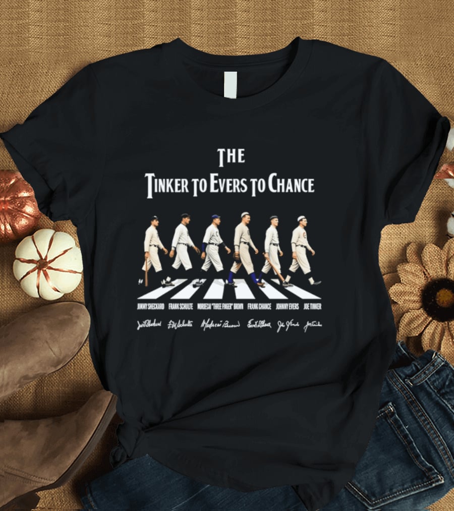 Chicago Cubs Tinker Evers Chance Abbey Road Baseball Legends Signatures T-Shirt