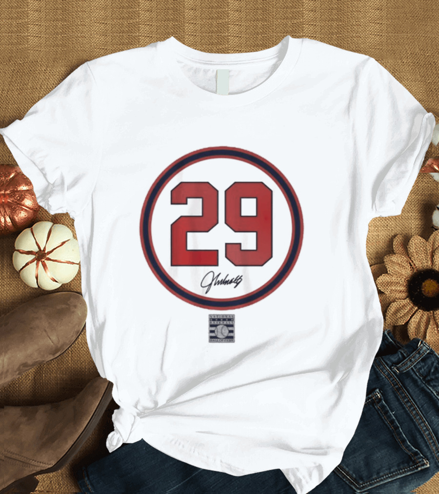 John Smoltz 29 Signature Red Circle T-Shirt