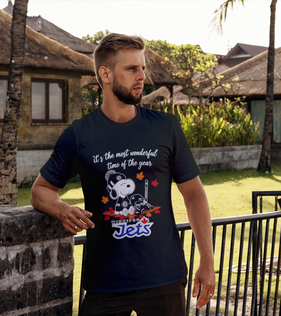 Winnipeg Jets Snoopy It's The Most Wonderful Time Of The Year 2026 T-Shirt