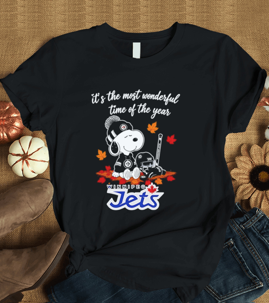 Winnipeg Jets Snoopy It's The Most Wonderful Time Of The Year 2026 T-Shirt