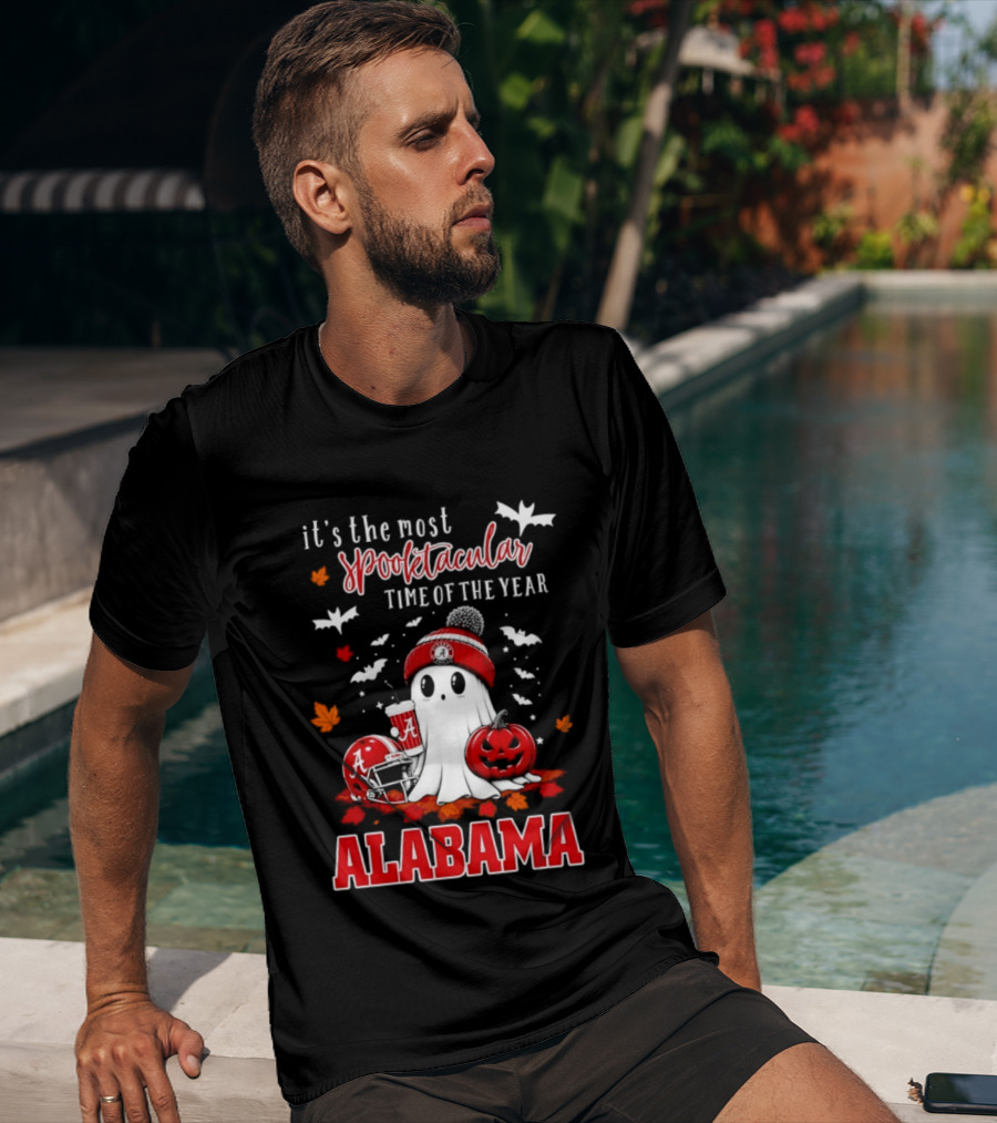 Alabama Crimson Tide Halloween Ghost It's The Most Spooktacular Time Of The Year 2026 T-Shirt
