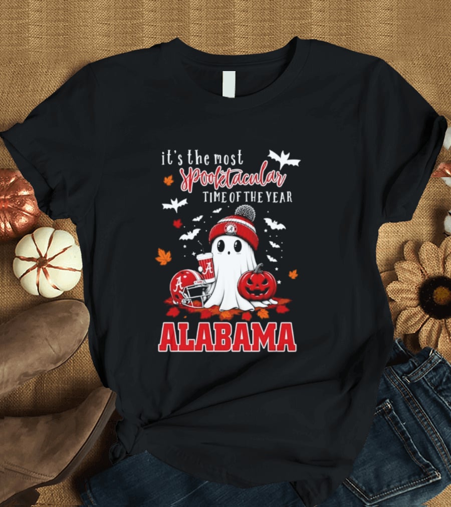 Alabama Crimson Tide Halloween Ghost It's The Most Spooktacular Time Of The Year 2026 T-Shirt