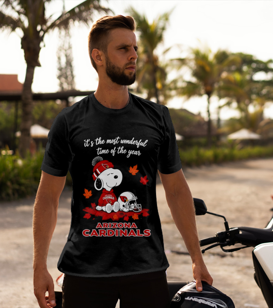 Arizona Cardinals Snoopy Fall Halloween It's The Most Wonderful Time Of The Year 2026 T-Shirt