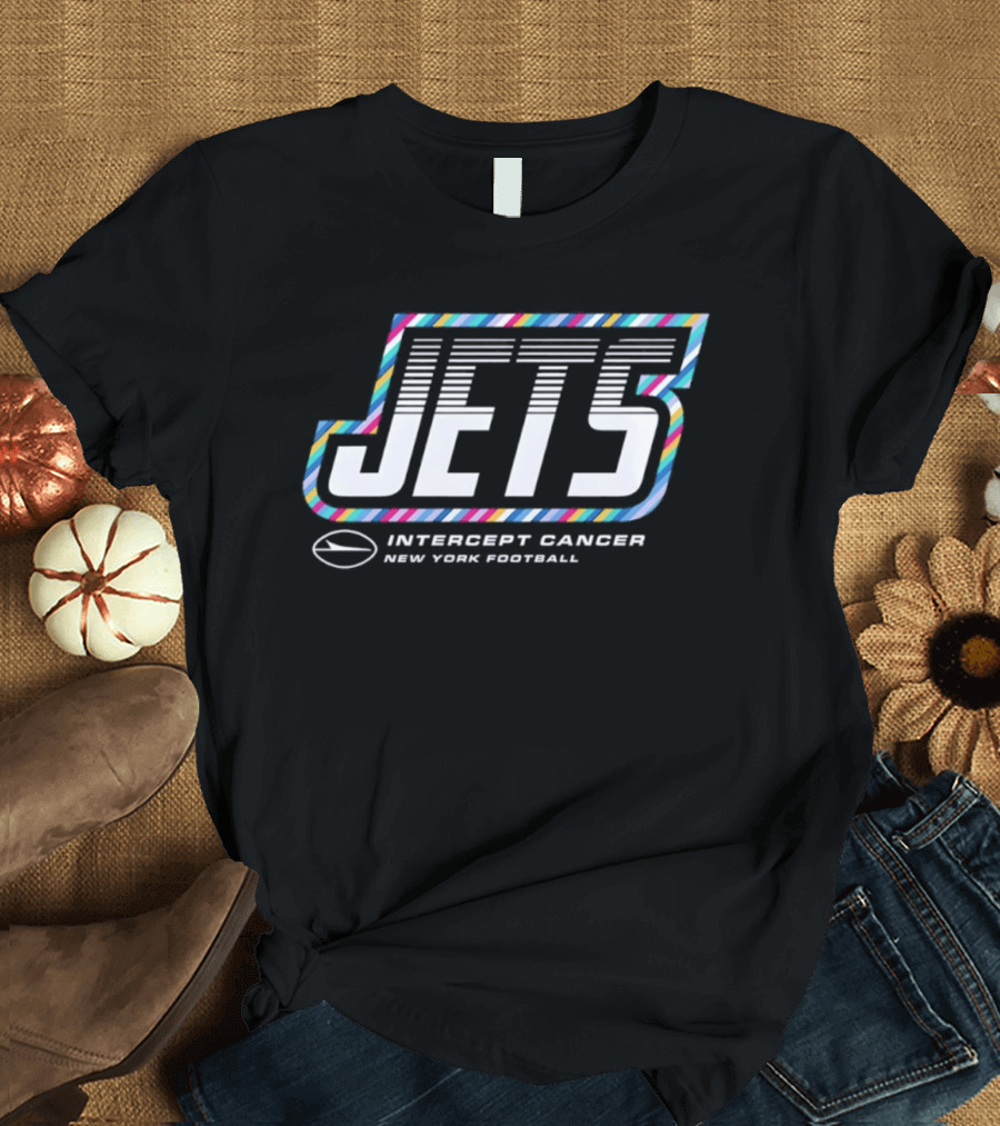 New York Jets Intercept Cancer 2026 Crucial Catch Football T-Shirt
