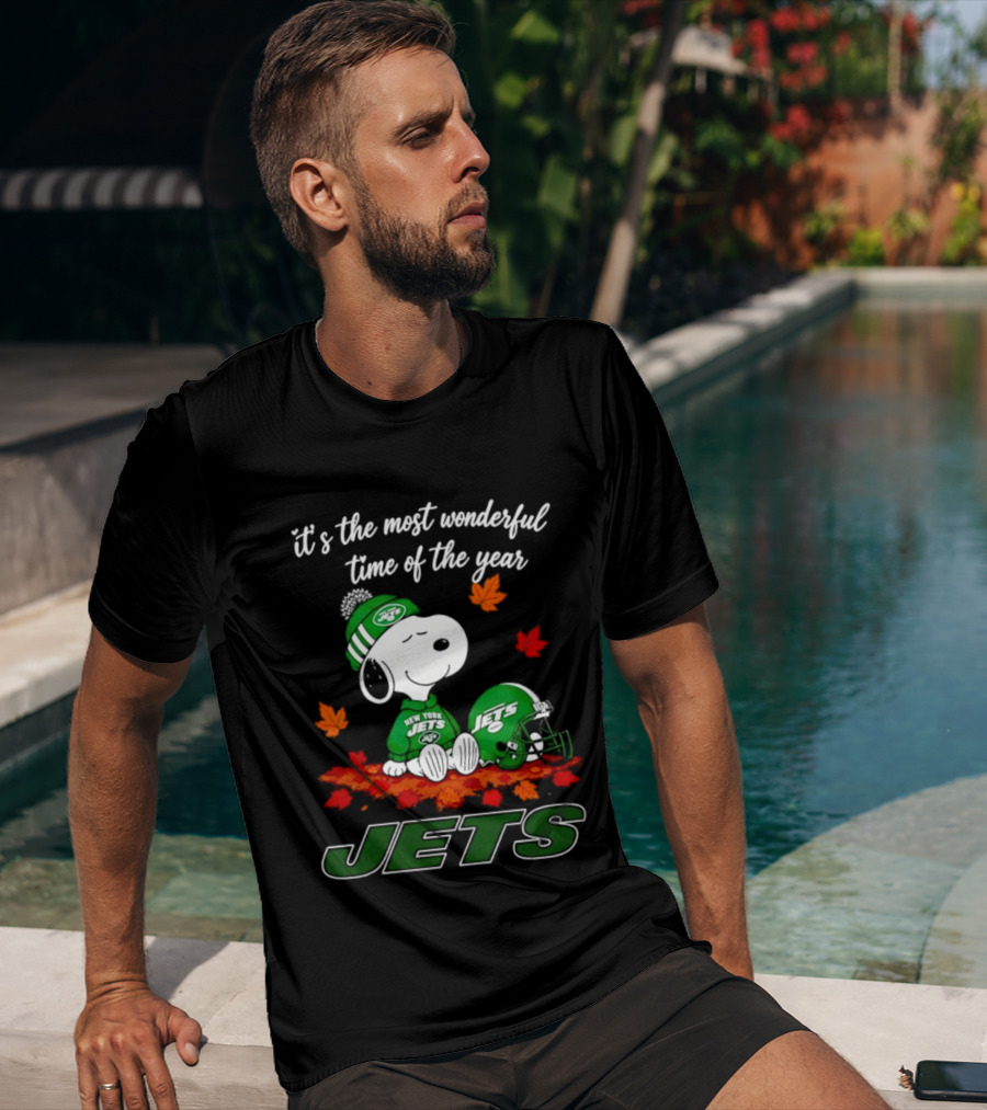 New York Jets Snoopy Fall Halloween 2026 Most Wonderful Time Of The Year T-Shirt