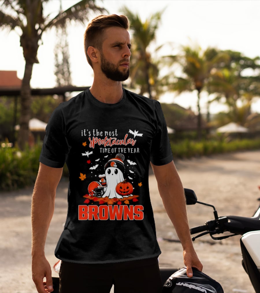 Cleveland Browns Spooktacular Halloween Ghost Time Of The Year T-Shirt